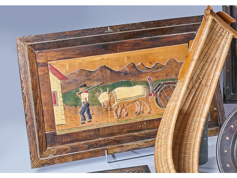 PANNEAU rectangulaire en bois sculpté en...
