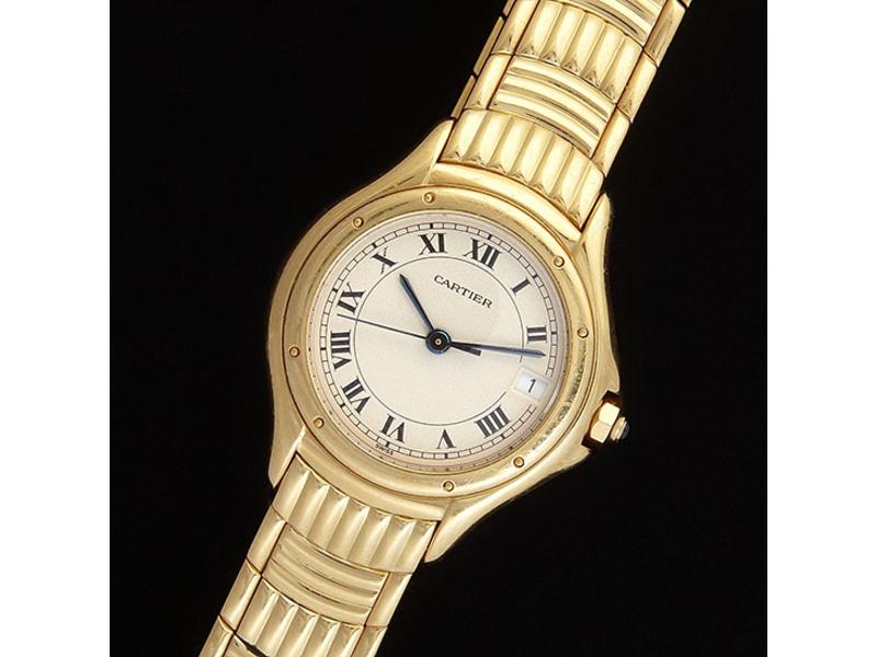 CARTIER, Montre bracelet de dame en or 18k,...