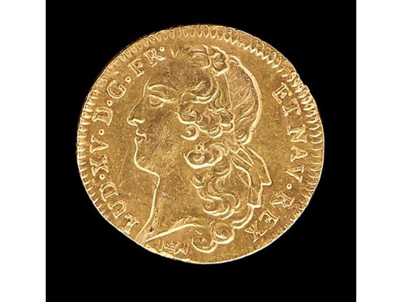 LOUIS XV (1715-1774). Double louis au bandeau,...