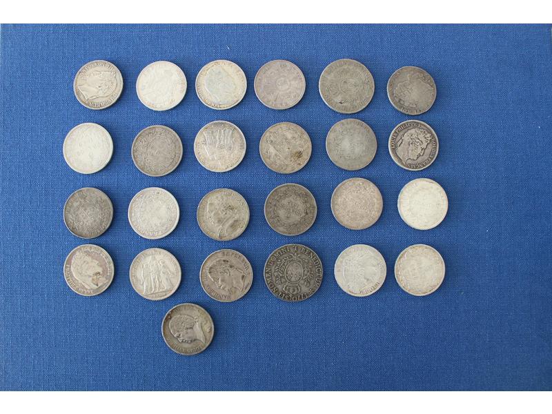 FRANCE. Lot de 25 écus d'argent (module de...