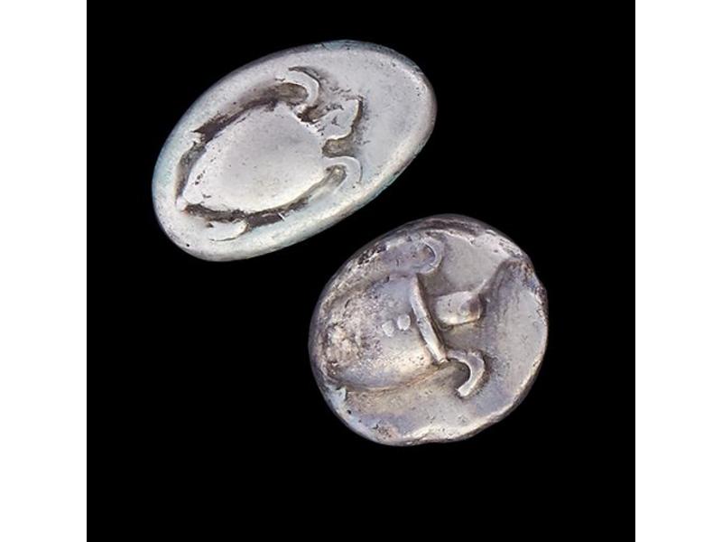 EGINE (vers 457 av.). Lot de deux statères...