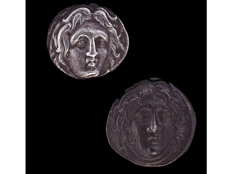 CARIE, Rhodes (304-167). Lot de 2 didrachmes...