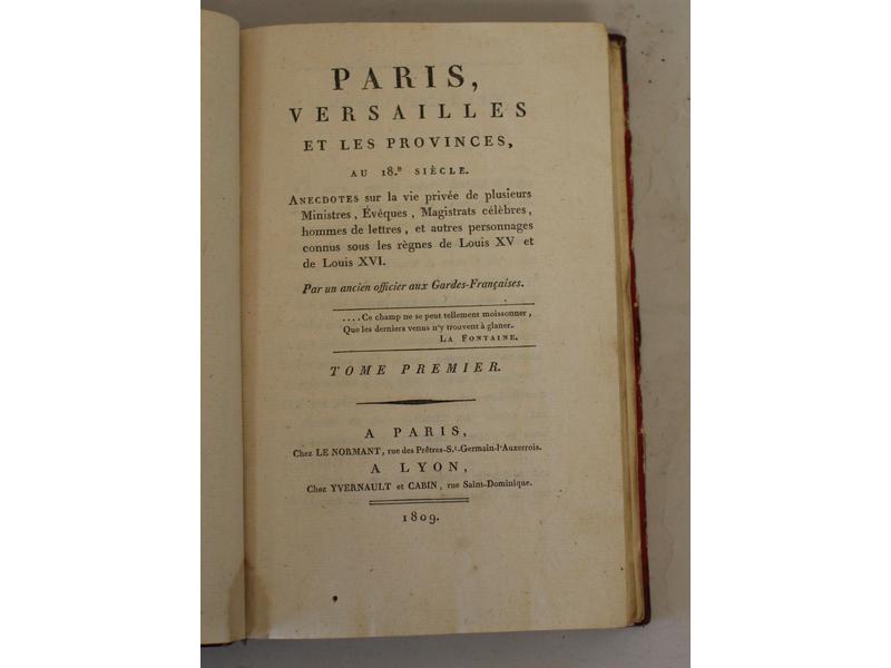 - Paris, Versailles et les Provinces au 18e,...