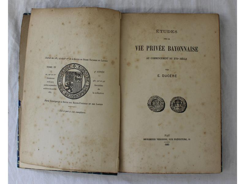 Edouard DUCERE, Etudes sur la vie privée...