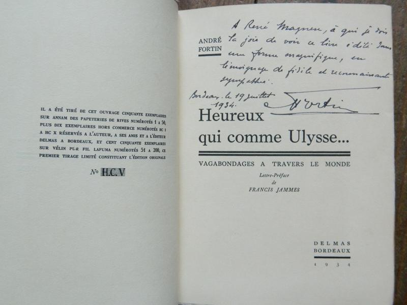 FORTIN (André) : Heureux qui comme  Ulysse...vagabondages...