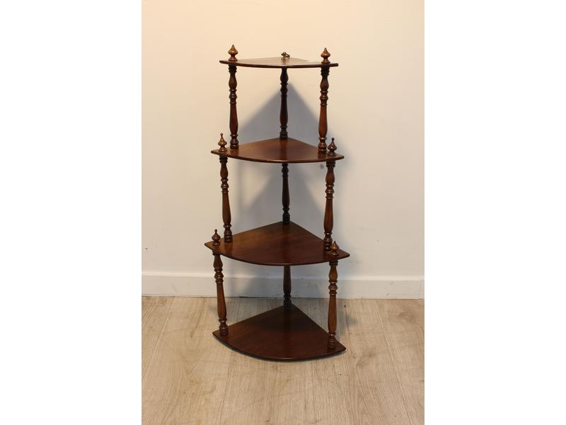 PETITE ETAGERE D'ANGLE murale en acajou.