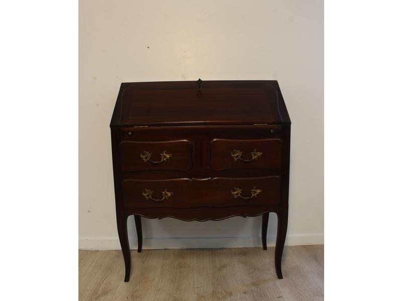 PETIT BUREAU DE DAME A PENTE en acajou et...