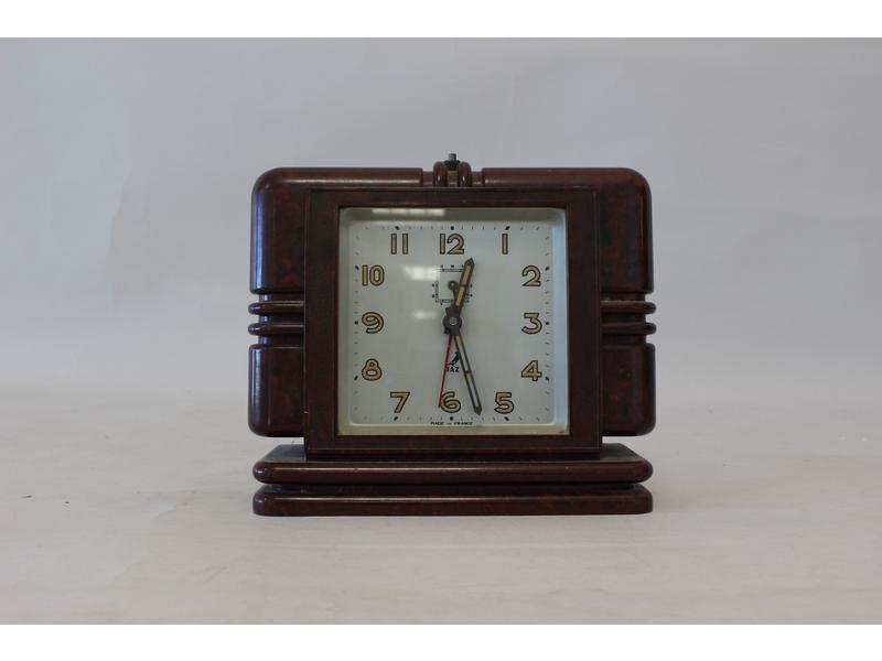 HORLOGE DE TABLE JAZ en bakélite rouge et...