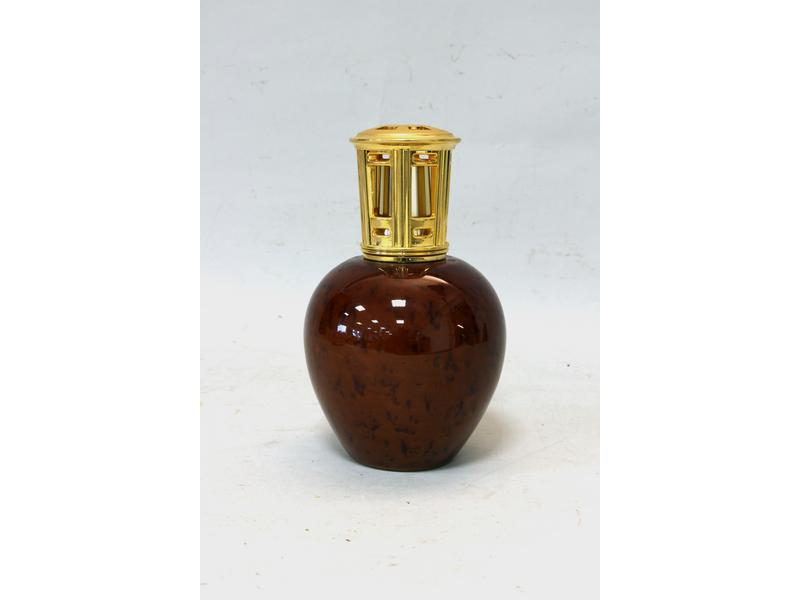 LAMPE FABERGE en céramique brun.