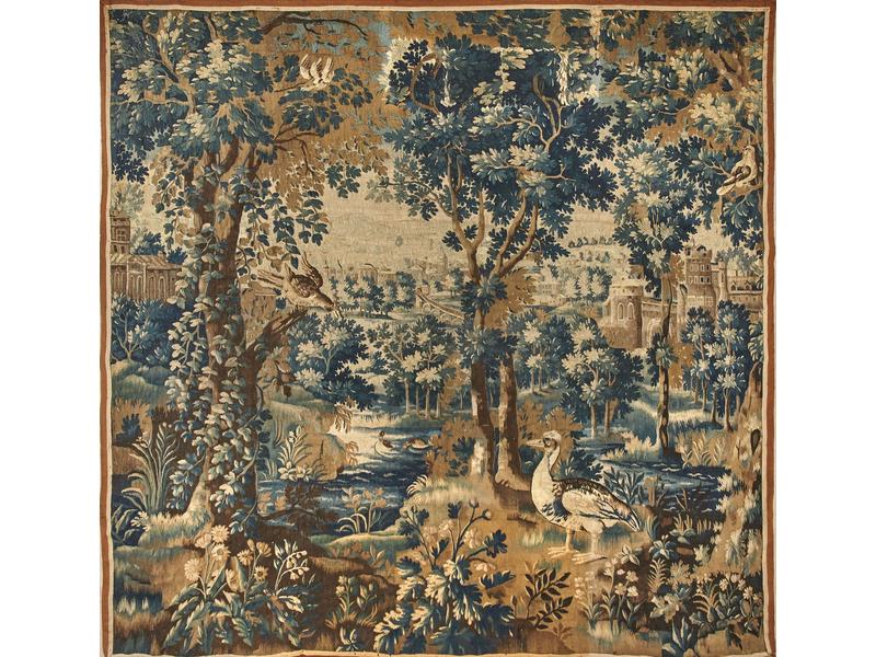 TAPISSERIE en laine dite " verdure " avec...
