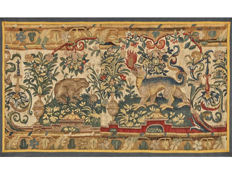ELEMENTS DE TAPISSERIE en laine polychrome...