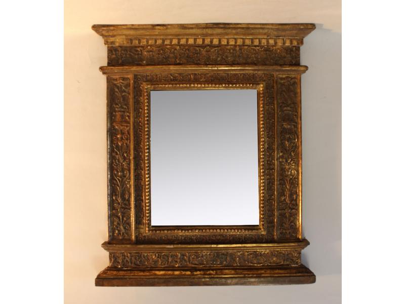 MIROIR rectangulaire en bois doré à décor...