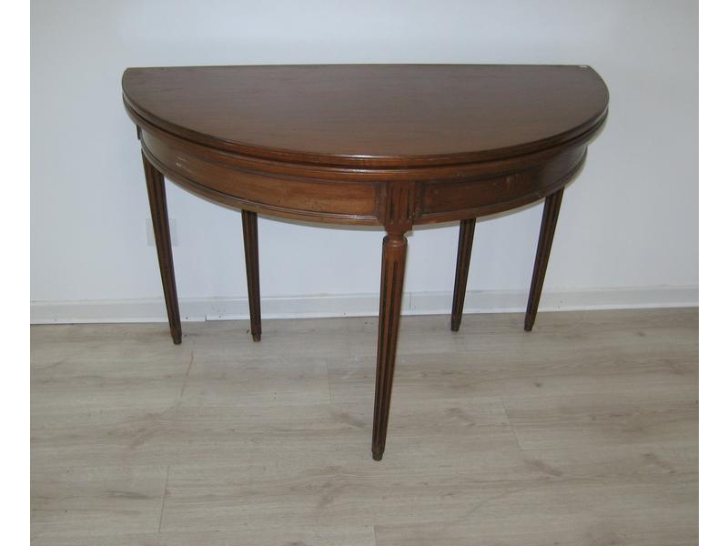 TABLE DE SALLE A MANGER demi-lune en noyer...