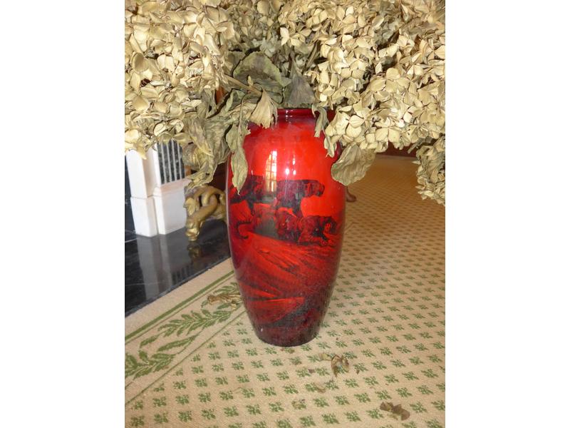 ROYAL DOULTON FLAMBE, VASE OVOIDE en faïence...