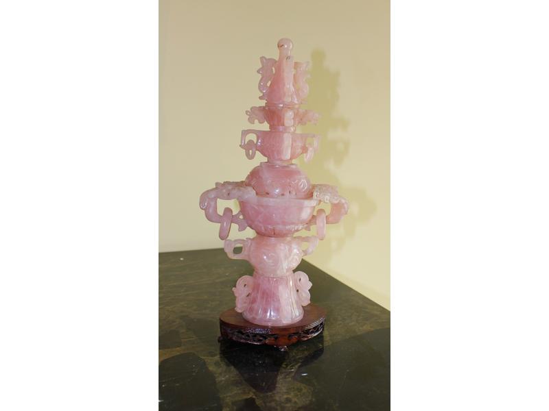GRAND BRÛLE-PARFUM couvert sur pied balustre,...