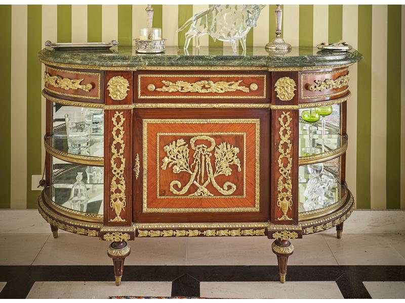 COMMODE demi-lune à étagères d'angles en...