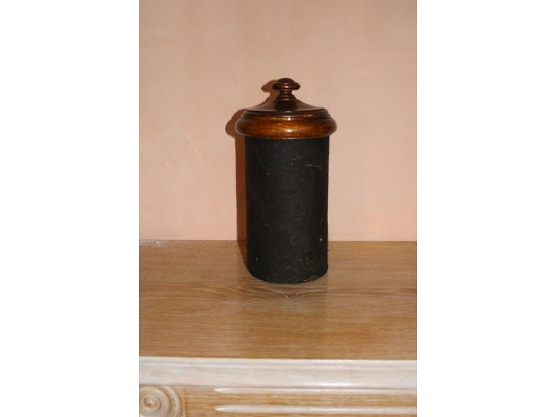 POT cylindrique gainé de peau de Buffle avec...