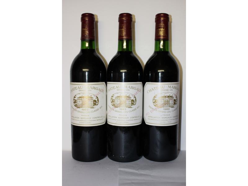 3 Blles, CH. MARGAUX, Margaux, GCC, 1982