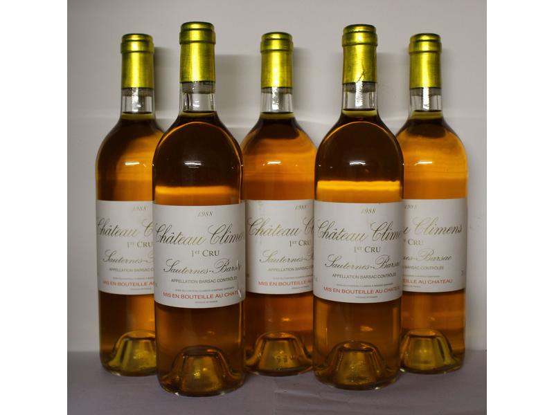 5 Blles, CH. CLIMENS, Sauternes Barsac, 1er...