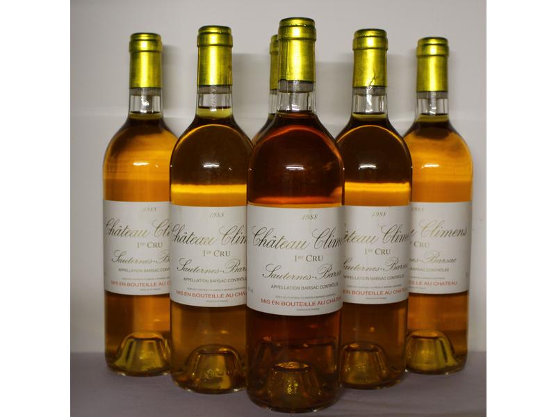 6 Blles, CH. CLIMENS, Sauternes Barsac, 1er...