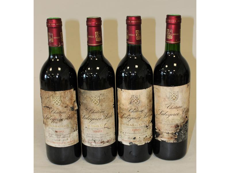 4 blles CH. LABEGORCE, Margaux,1989