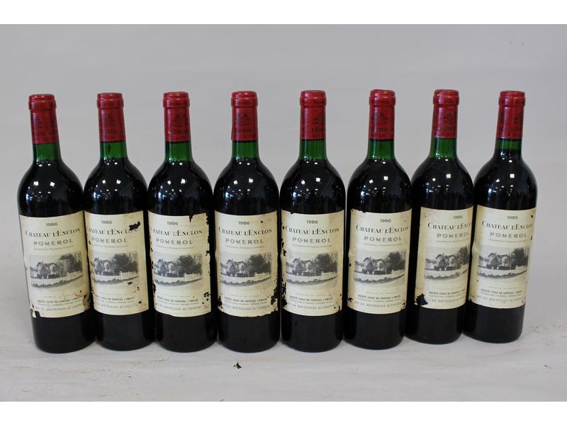 8 blles CH. L'ENCLOS, Pomerol, 1986