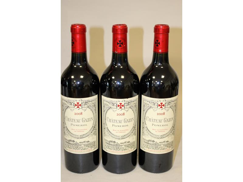 3 blles CH. GAZIN, Pomerol, 2008