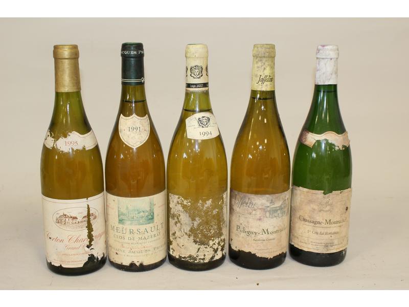 Lot de 5 blles de vins blancs comprenant...