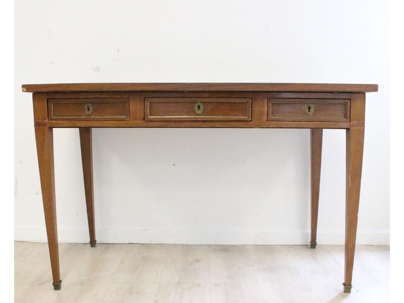 TABLE BUREAU rectangulaire en acajou et placage...