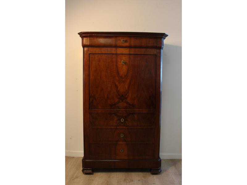 SECRETAIRE rectangulaire en acajou et placage...
