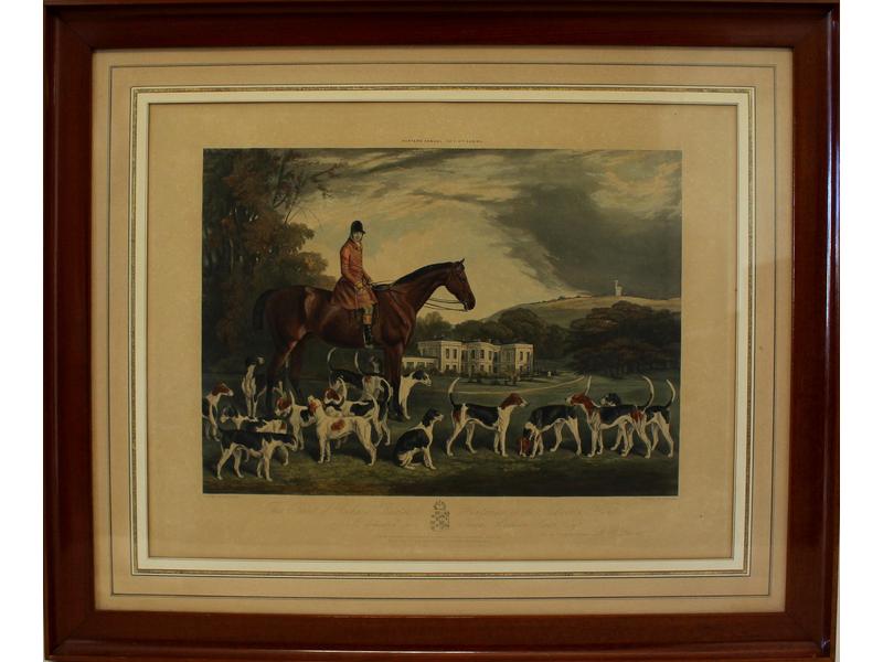 GRAVURE anglaise en couleurs avec cavalier...