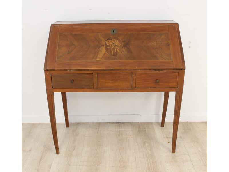 BUREAU DE PENTE en bois de placage, ouvrant...
