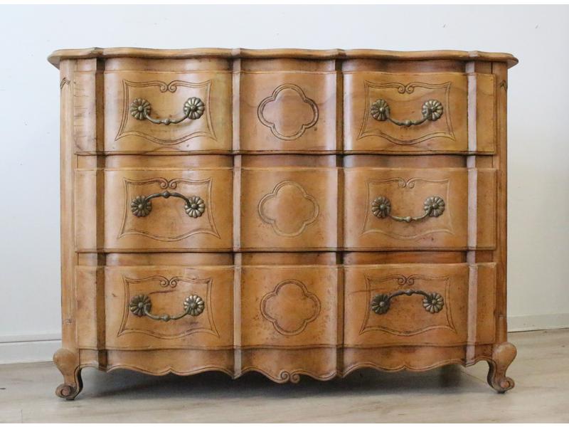 COMMODE rectangulaire en chêne cérusé à façade...
