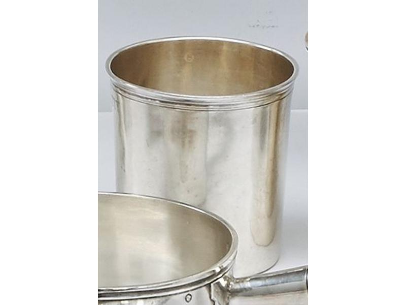 TIMBALE en argent uni chiffrée J.PETIT
