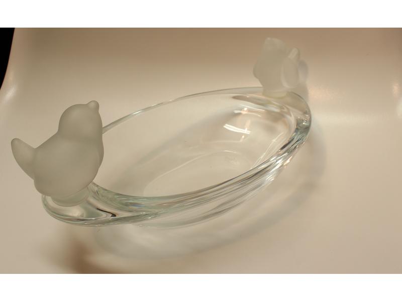COUPE ovale en cristal avec anses en forme...