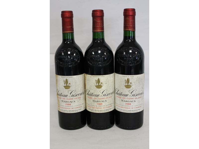 3 Blles CH. GISCOURS Margaux GCC 1988