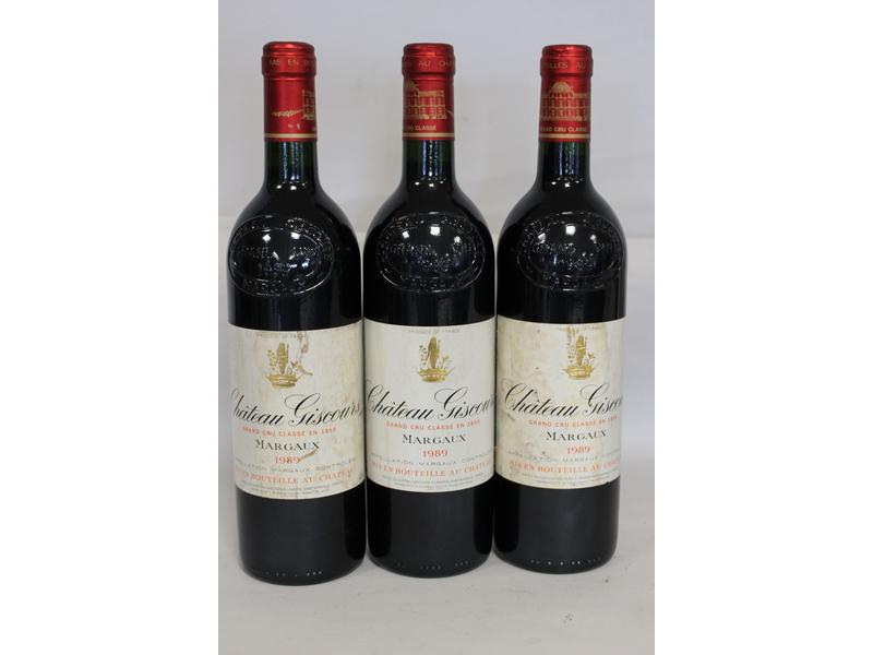 3 Blles CH. GISCOURS Margaux GCC 1989