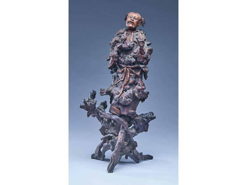 PERSONNAGE en racine et bois d'arbre exotique...