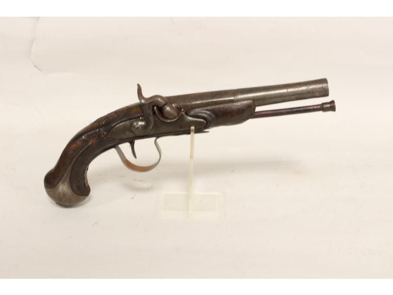 PETIT PISTOLET D'ARCONS à percussion, crosse...