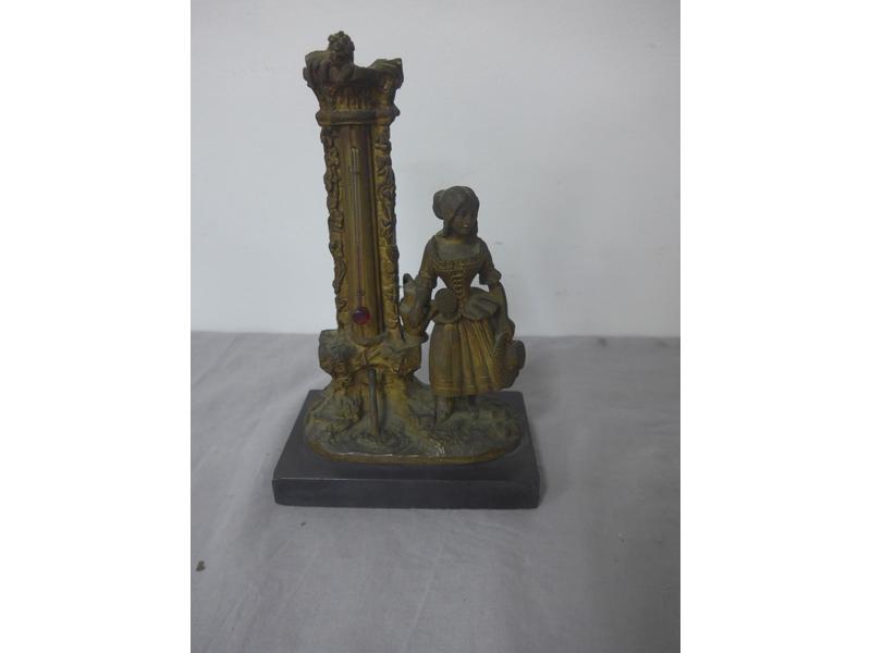 THERMOMETRE type Réaumur en bronze figurant...