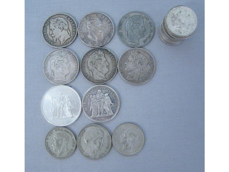 LOT de PIECES en argent: 50 frs Hercule 1977,...