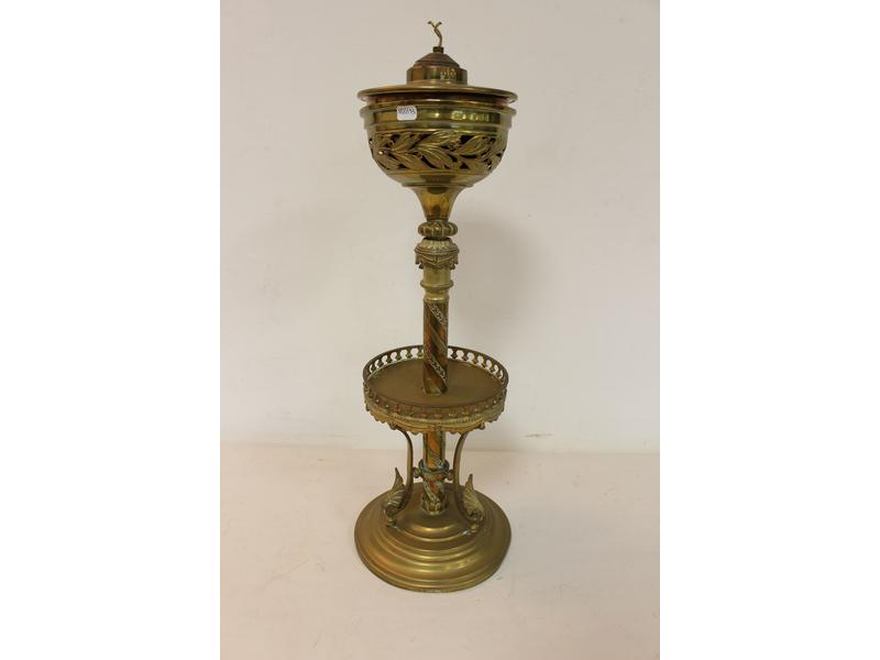 LAMPE DE BUREAU en laiton, fût cylindrique,...