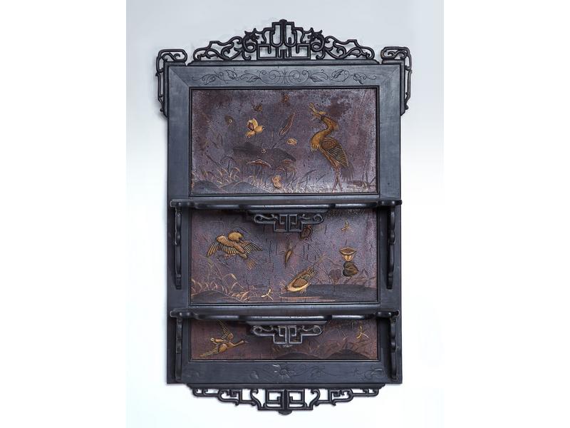 ETAGERE murale à deux tablettes, en bois...
