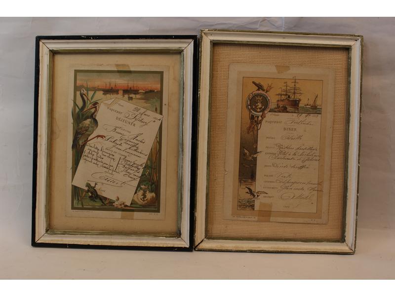 DEUX MENUS des paquebots des messageries...