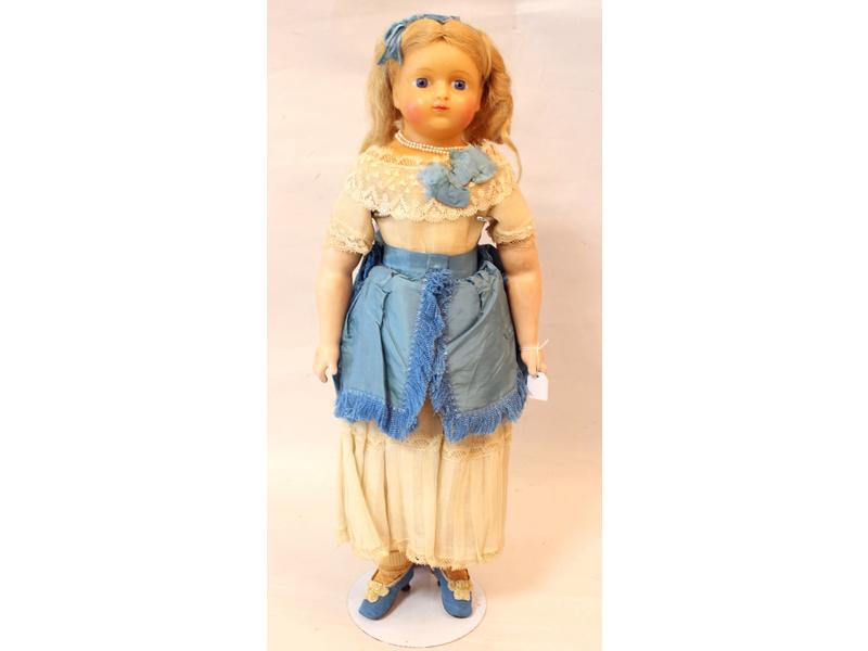 POUPEE à tête buste en cire, bras et jambes...
