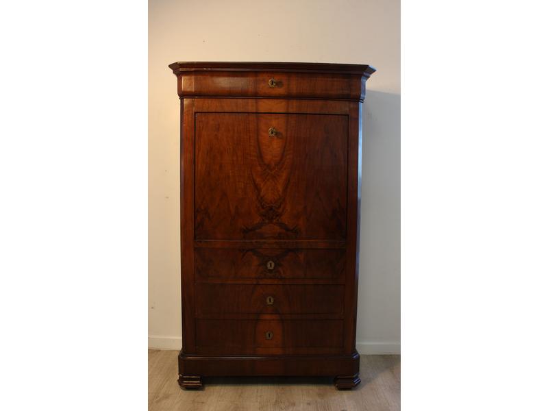 SECRETAIRE rectangulaire en acajou et placage...