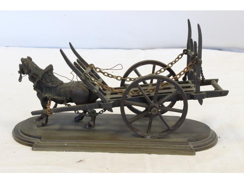Charette et cheval attelé