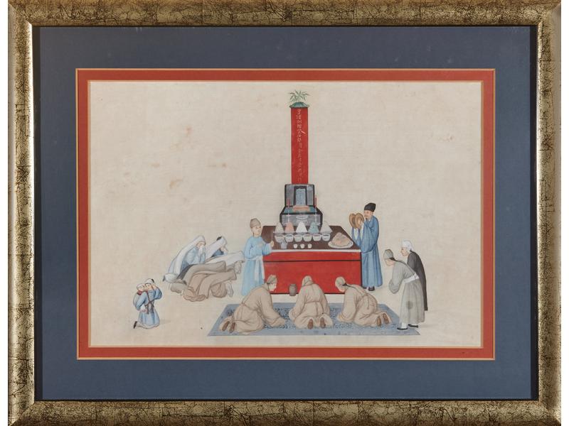 SUITE DE SIX GOUACHES sur papier représentant...