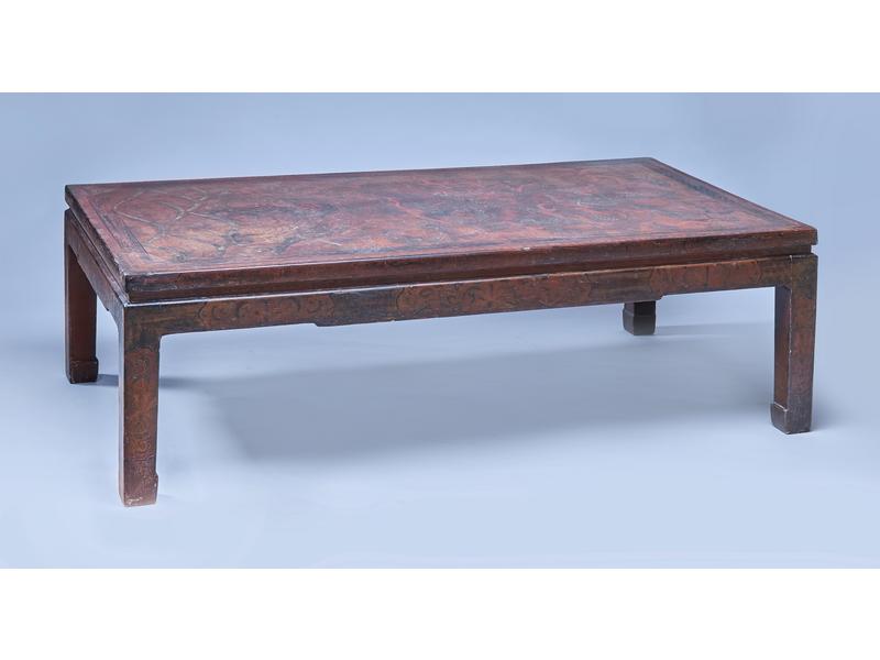 TABLE BASSE rectangulaire en bois laqué et...