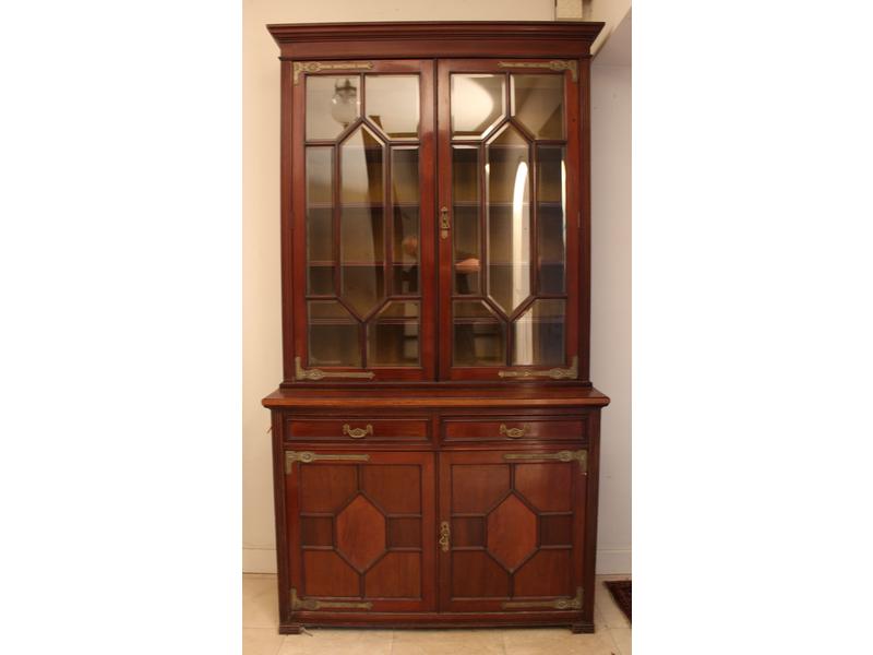 BUFFET-BIBLIOTHEQUE deux corps rectangulaire...